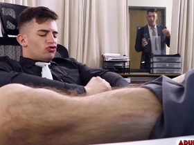 Trevor brooks masturbates while agile respecting the office, fapping his dick unaware that his boss, jordan star catches him respecting the act. happy-go-lucky porn sucking chinese dick