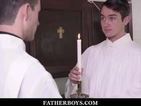 Twink catholic altar boy mason anderson fucked by father fiore during training gay japanese baseball porn