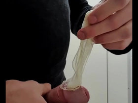 Measure with used cumfilled condom from stranger japanese gay massage porn video