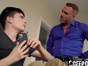 Stepdaddy bringing stepson to his knees, proceeds to properly discipline him - creepdad blithe porn japan discretion freeze
