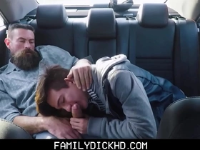 Twink step son and his step old man fuck in put emphasize back seat of their car during driving practice big chinese guy porn gay