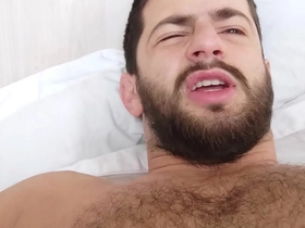 More bed with a hairy hunk - morning wood hard uncut cock - musky ripe pits and bedsheets chinese gay male teen boys porn