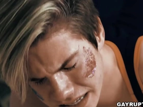 Pierce paris catches his stepson, jordan lake wearing a brief outfit. pierce tells jordan to get median o give him a pure lesson in how to suck cock! asian boss merry porn