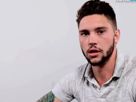 Tattooed stud stroking his hairy shaft at near solo scene muscular japanese gay porn