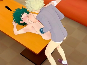 My hero academia yaoi bakugou fucks deku in a karaoke while uraraka looks on - manga anime porn hardsex chinese gay ass fucking porn