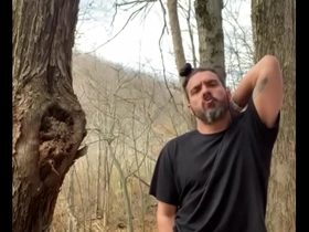 Horny latino hippie jerking off away caught in the woods japanese come together jubilant porn