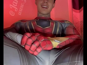 Jakipz strokes his massive cock in super hero costumes to the fore shooting a huge albatross asian friend gay porn