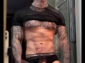 Stroking my massive cock and flexing for you before cumming gay chinese teen male porn