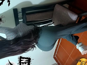 Fucking a big aggravation venezuelan while decorating the store for halloween korean careless model porn