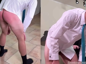 A masculine straight boy is spanked abiding in a suit and tie chinese thunder gay porn